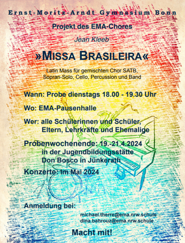 Chorworkshop zum EMA-Chor Projekt „Missa Brasileira“ mit Jean Kleeb/Marburg